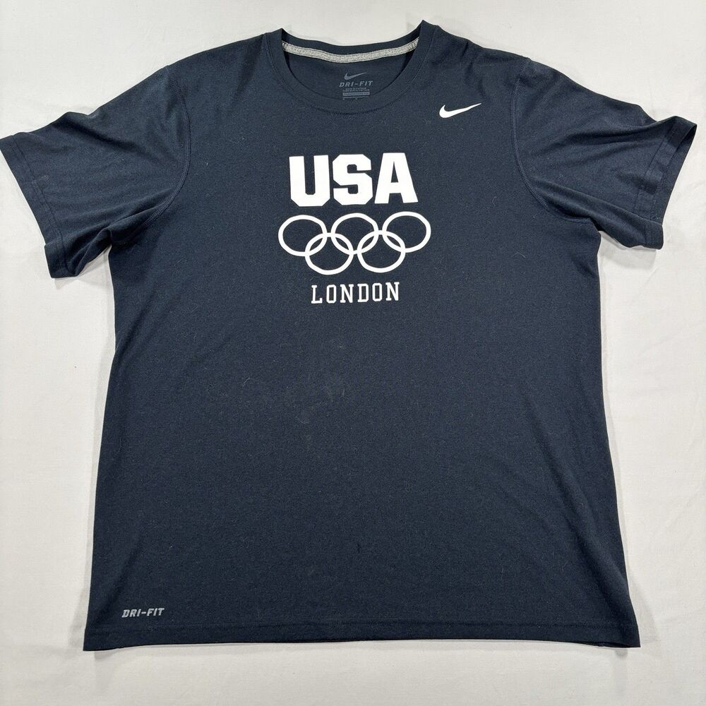 Navy Blue Nike Dri-Fit Team USA Olympic London T-Shirt Shirt Men's L